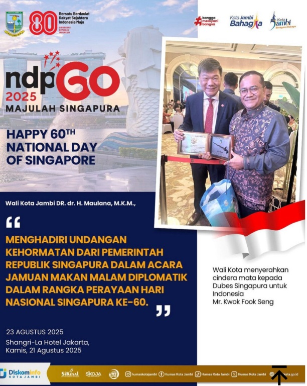 Hadiri Perayaan Hari Nasional Singapura ke-60, Maulana  Buktikan Diplomasi  di Kancah Internasional